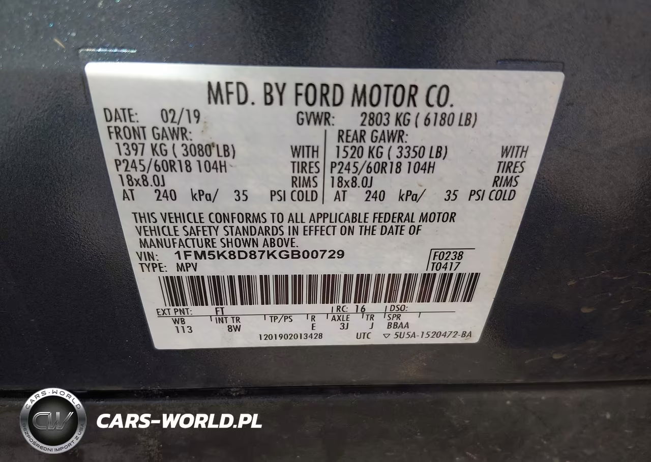 2019 Ford Explorer Xlt VIN:1FM5K8D87KGB00729 - 9