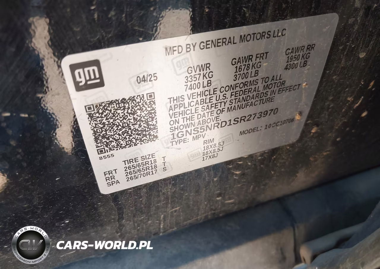 2025 Chevrolet Tahoe 2Wd Lt VIN:1GNS5NRD1SR273970 - 9