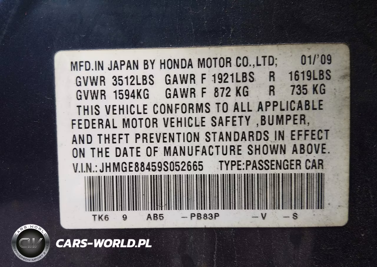 2009 Honda Fit Sport VIN:JHMGE88459S052665 - 9