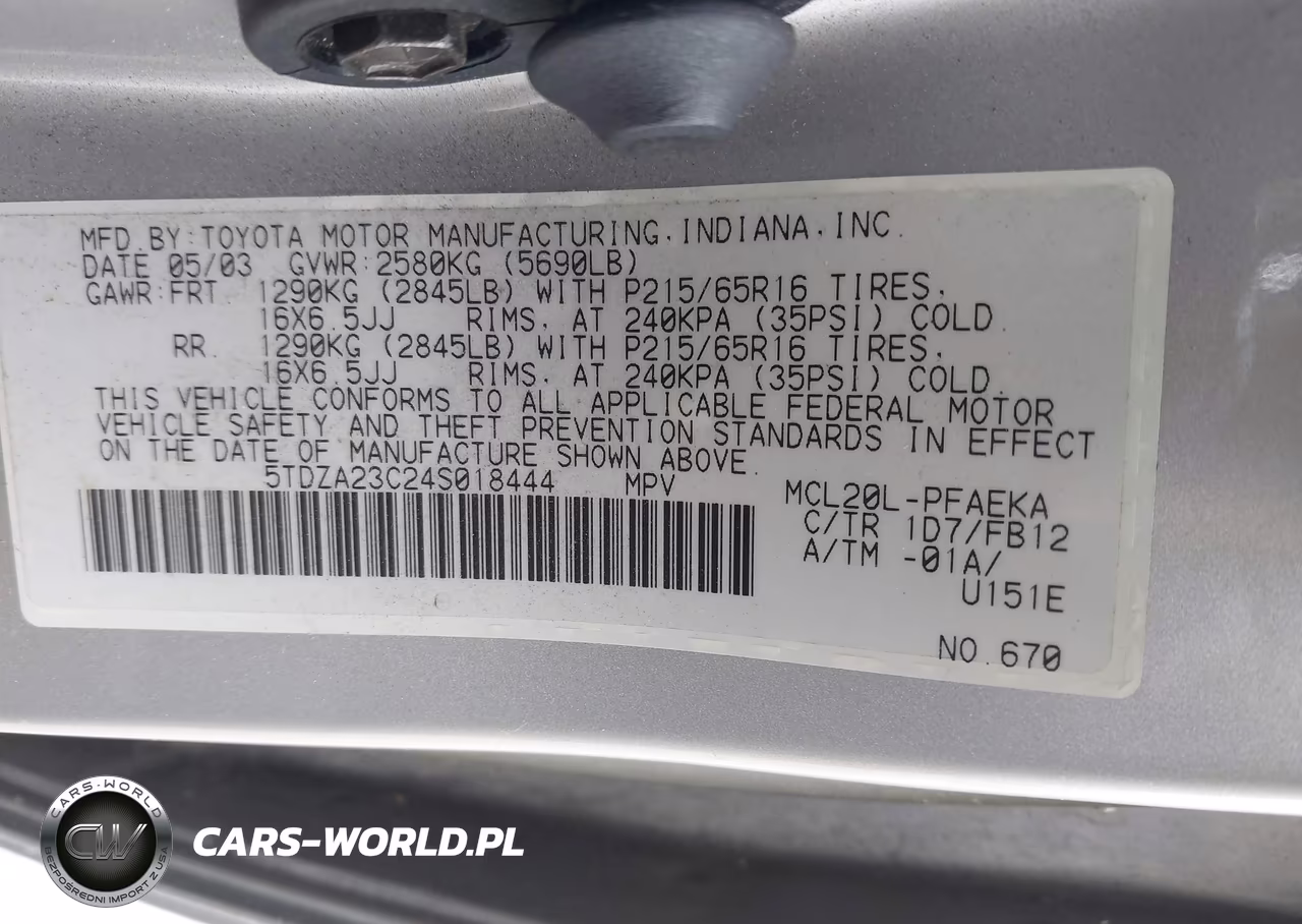 2004 Toyota Sienna Le VIN:5TDZA23C24S018444 - 9