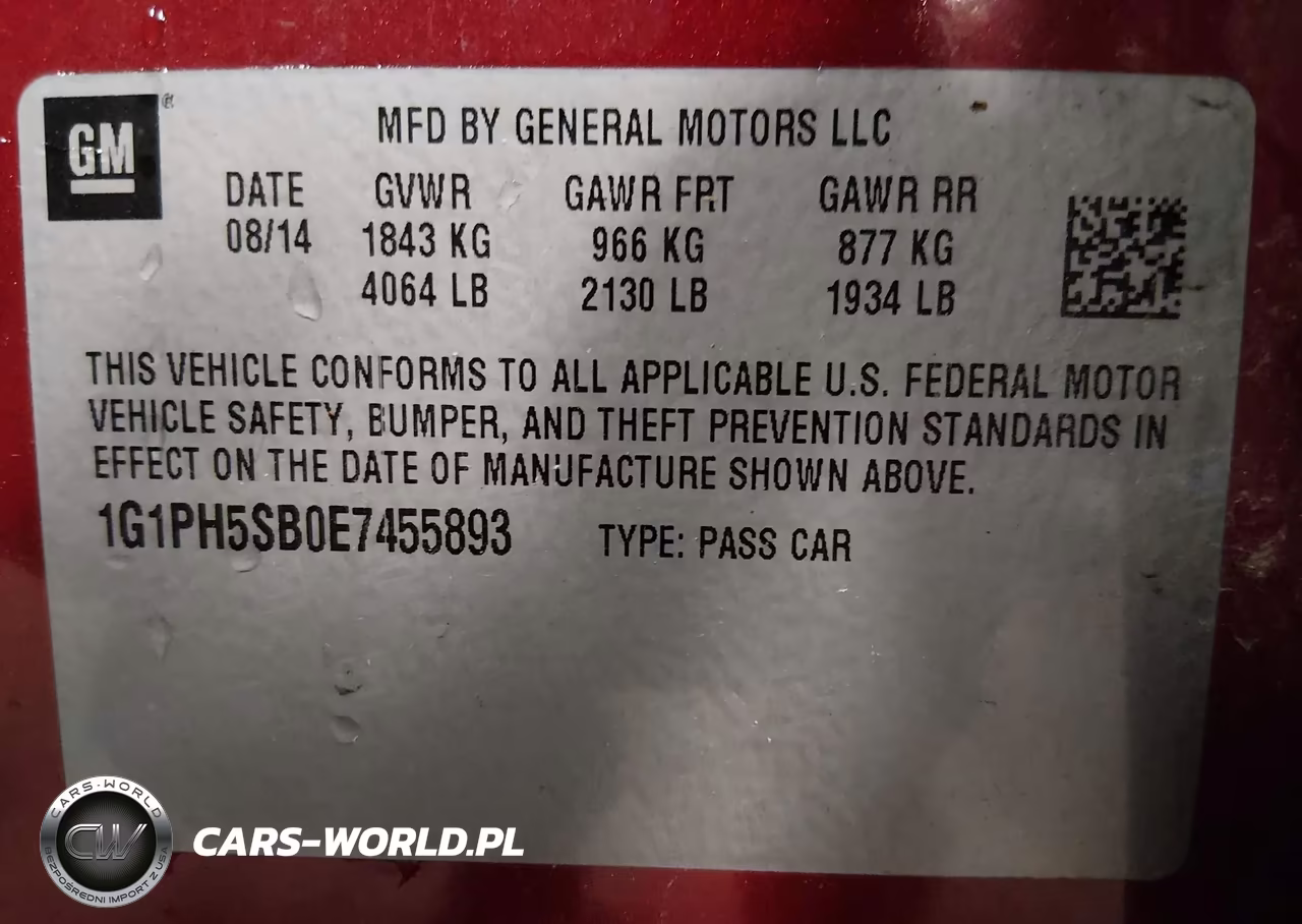 2014 Chevrolet Cruze Eco Auto VIN:1G1PH5SB0E7455893 - 9