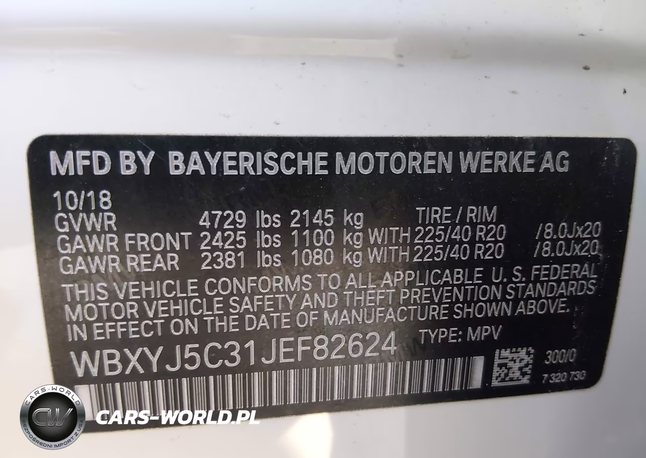 2018 BMW X2 XDRIVE28I VIN:WBXYJ5C31JEF82624 - 9