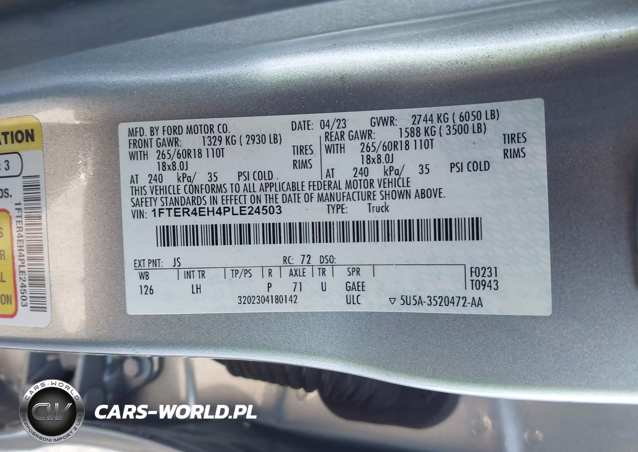 2023 Ford Ranger Xlt VIN:1FTER4EH4PLE24503 - 9