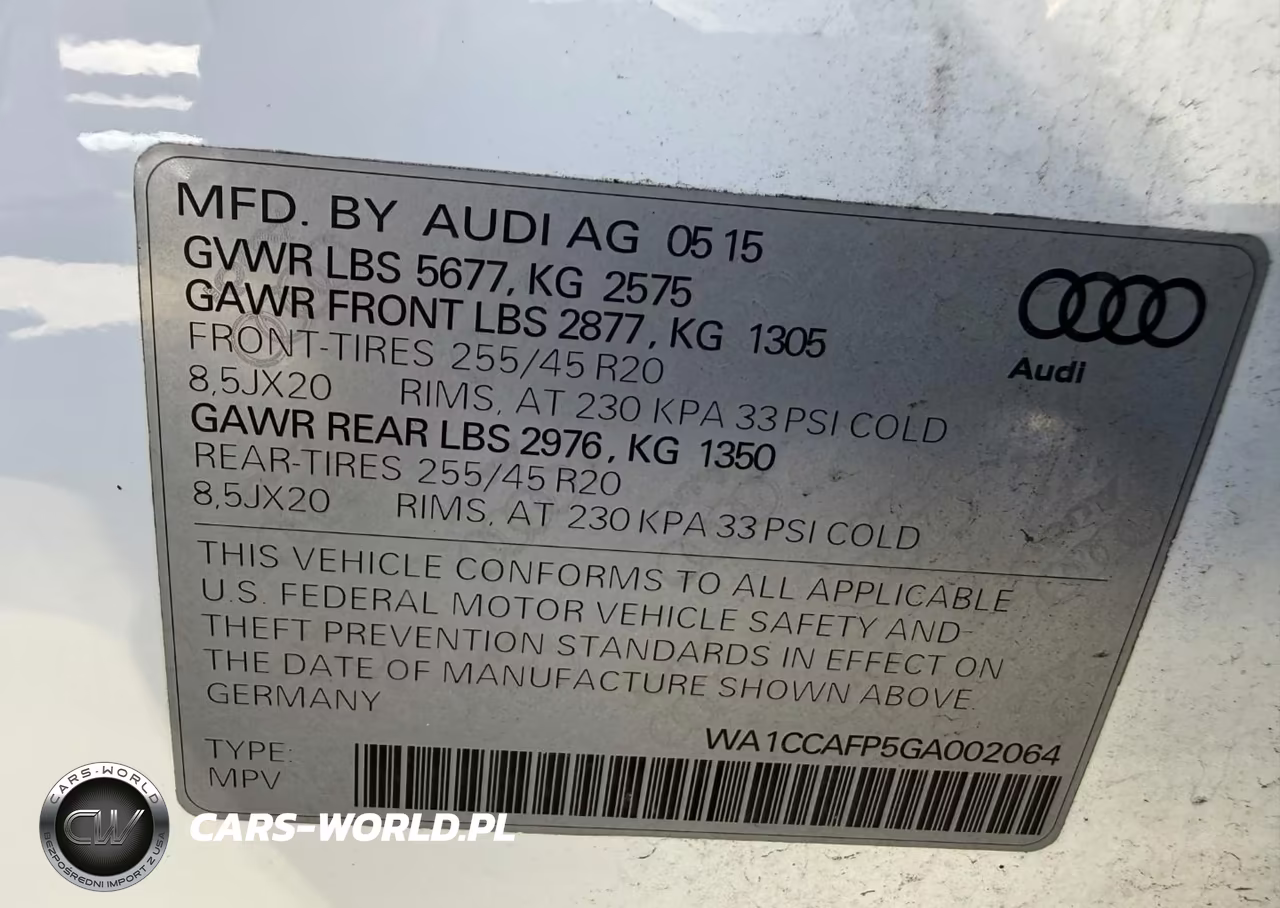 2016 Audi Sq5 3.0T Premium Plus VIN:WA1CCAFP5GA002064 - 9