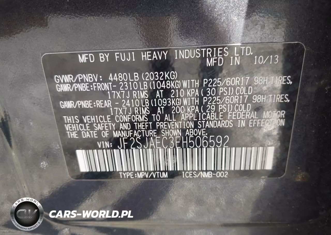 2014 Subaru Forester 2.5I Premium VIN:JF2SJAEC3EH506592 - 9