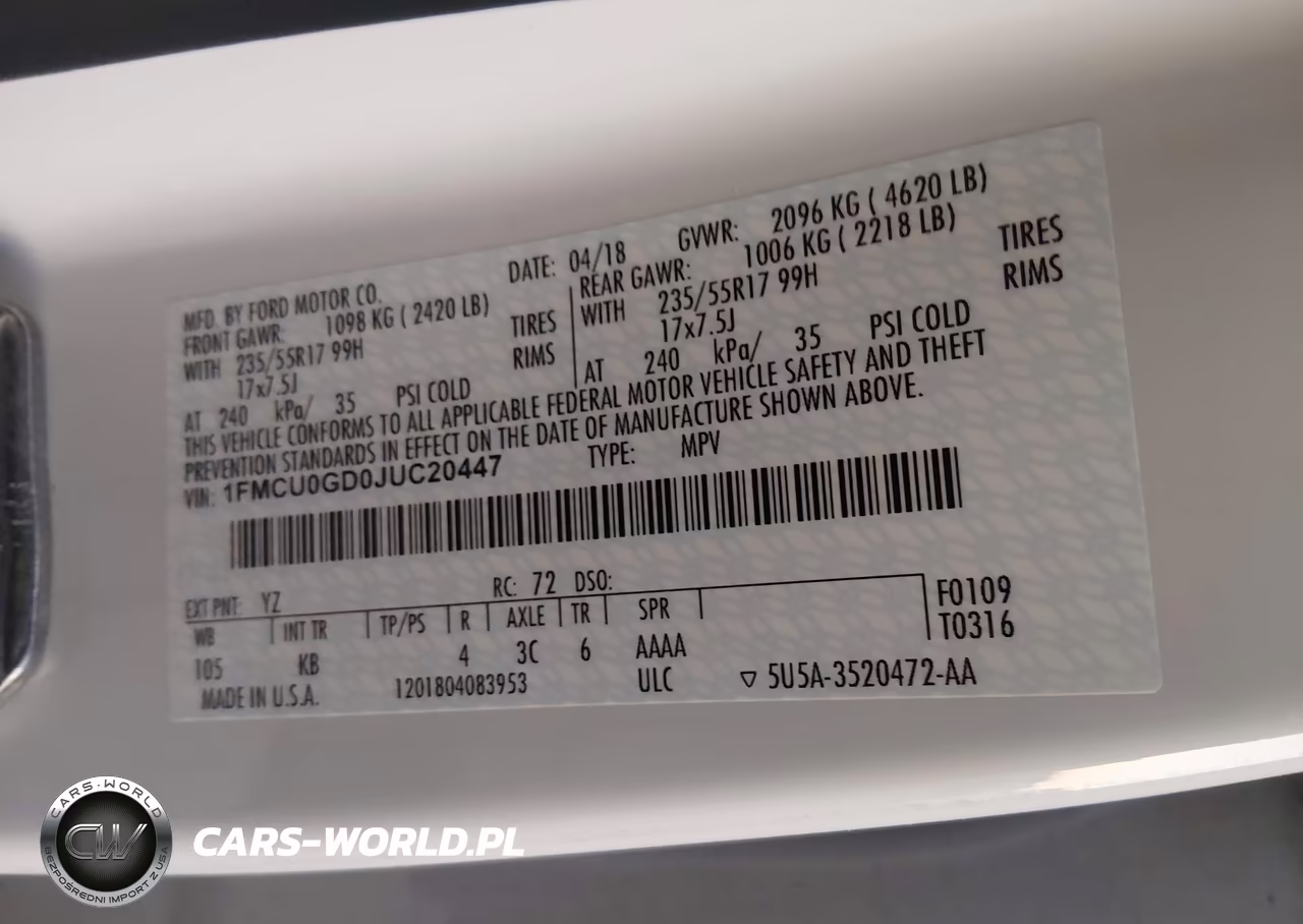 2018 Ford Escape Se VIN:1FMCU0GD0JUC20447 - 9