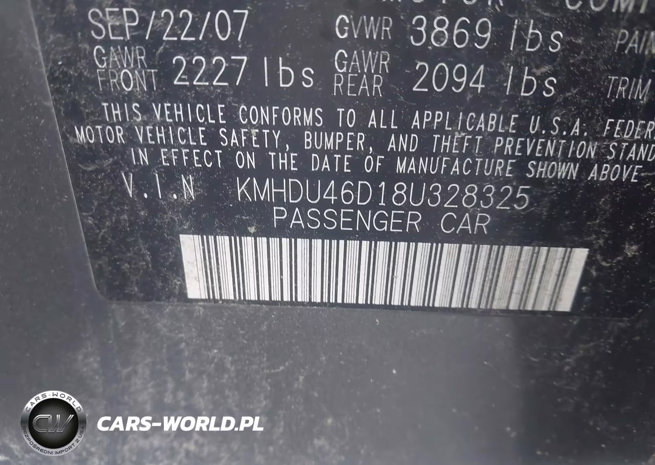 2008 Hyundai Elantra Gls-Se VIN:KMHDU46D18U328325 - 9