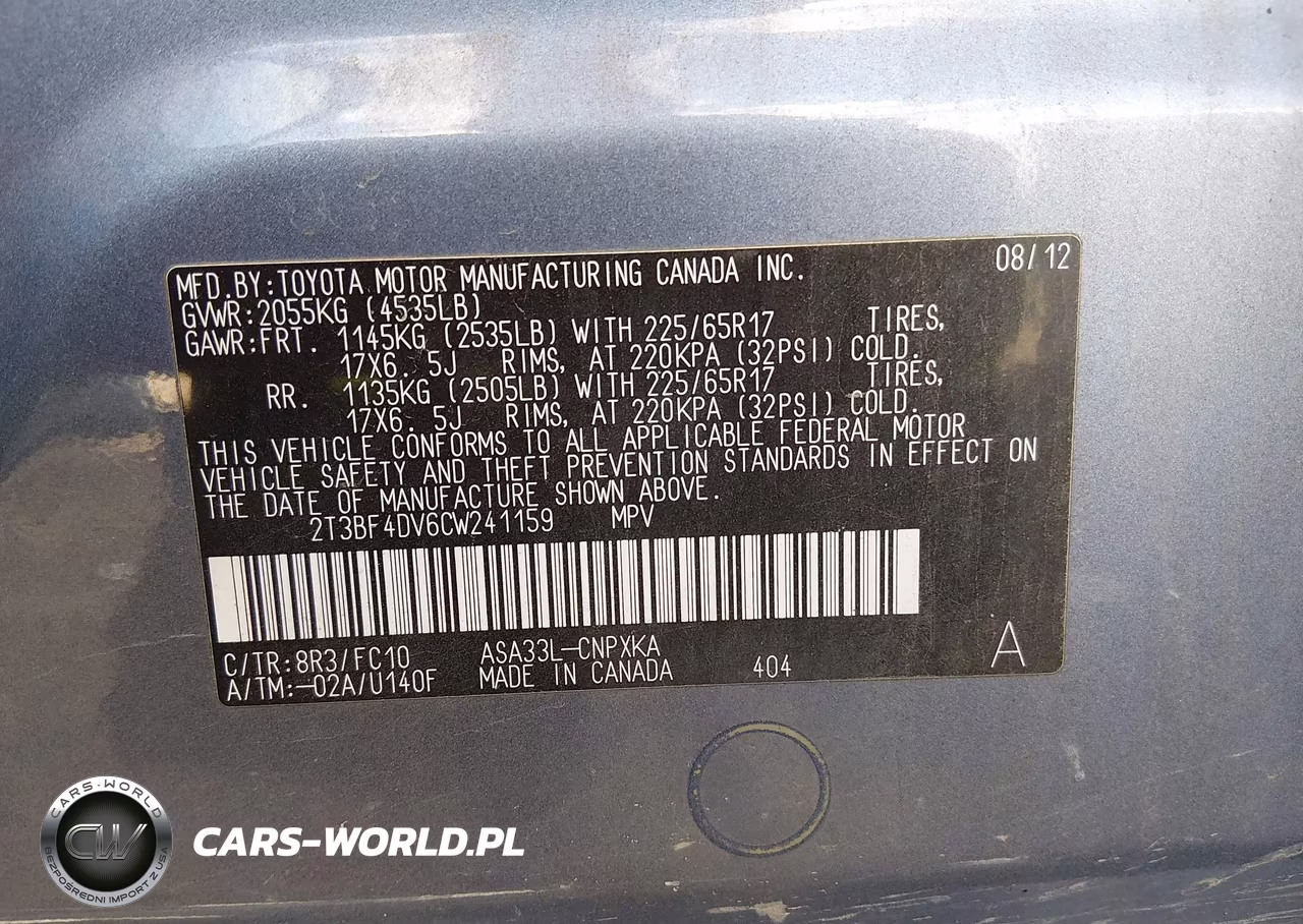 2012 Toyota Rav4 VIN:2T3BF4DV6CW241159 - 9