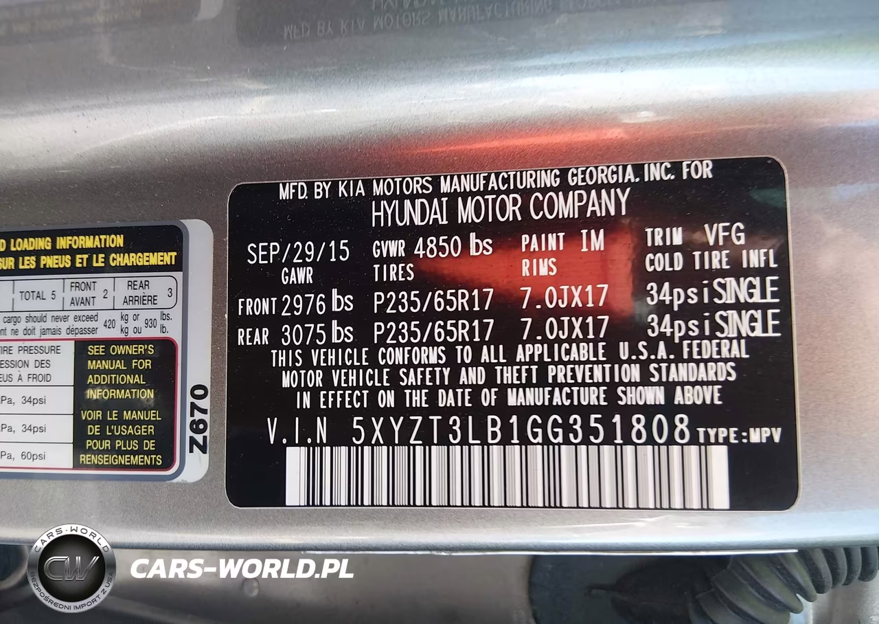 2016 Hyundai Santa Fe Sport 2.4L VIN:5XYZT3LB1GG351808 - 9