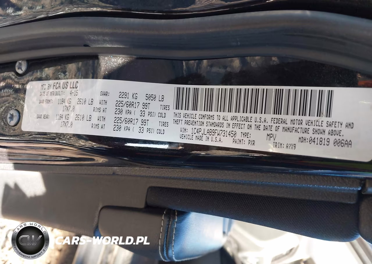 2015 Jeep Cherokee Sport VIN:1C4PJLAB9FW731450 - 9