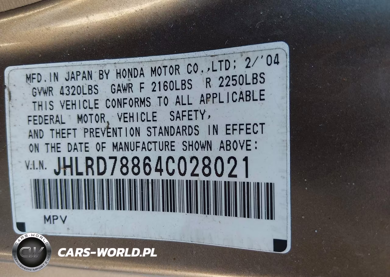 2004 Honda Cr-V Ex VIN:JHLRD78864C028021 - 9