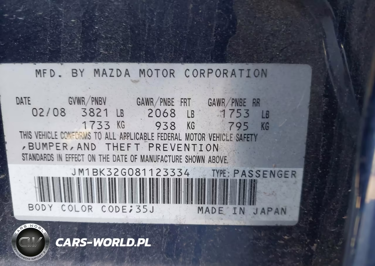 2008 Mazda Mazda3 I Touring Value VIN:JM1BK32G081123334 - 9
