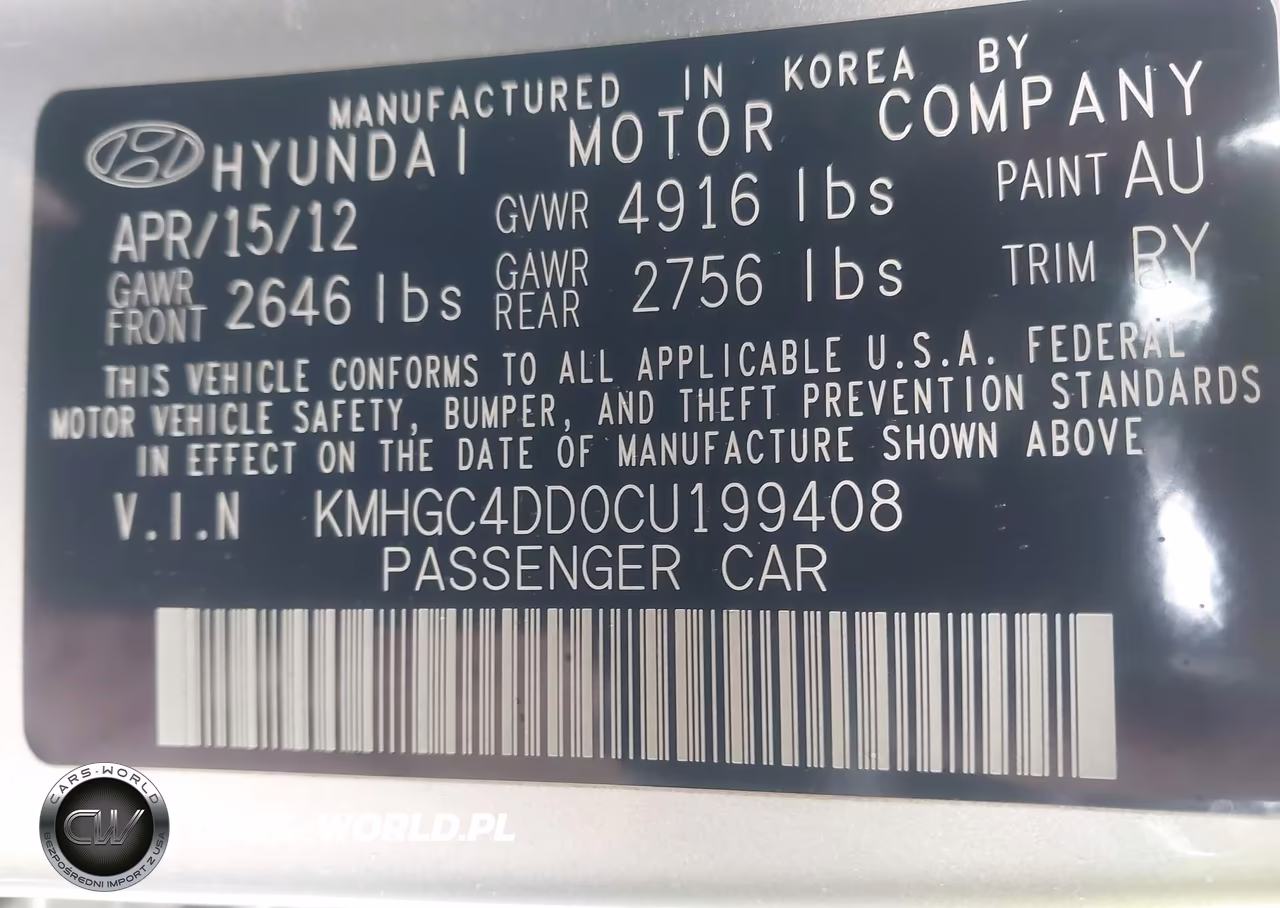 2012 Hyundai Genesis 3.8 VIN:KMHGC4DD0CU199408 - 9