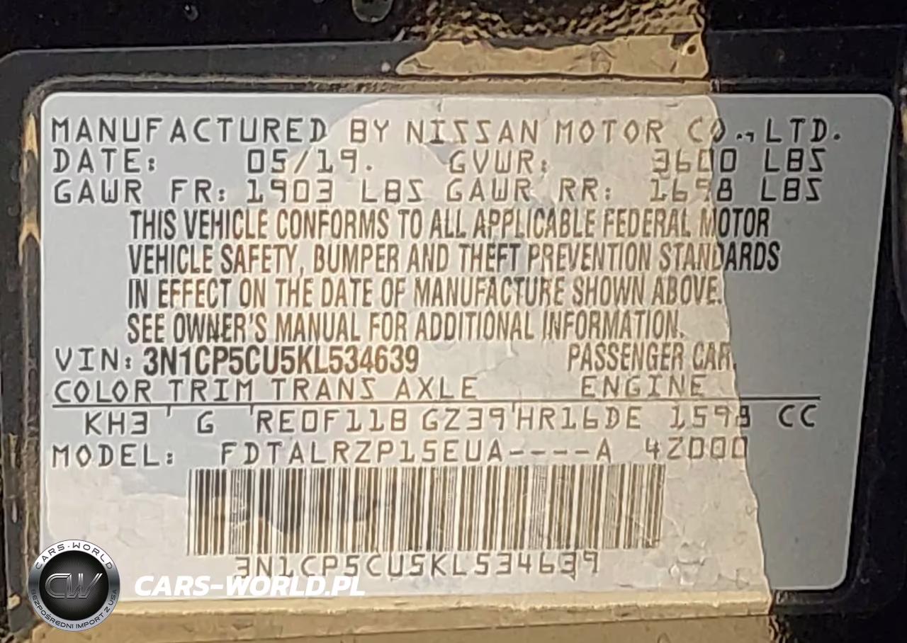 2019 Nissan Kicks S VIN:3N1CP5CU5KL534639 - 9