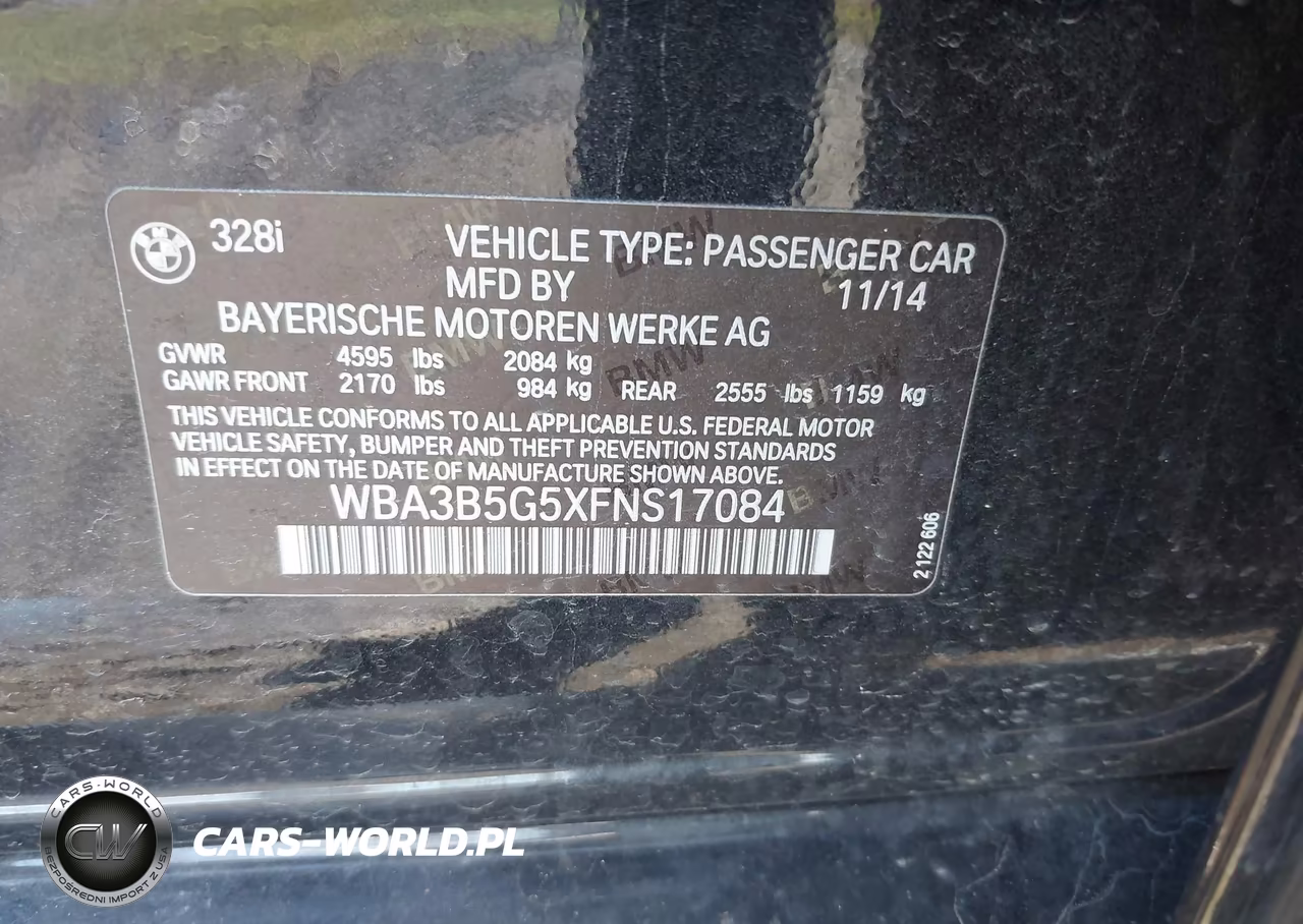 2015 BMW 328I xDrive VIN:WBA3B5G5XFNS17084 - 9