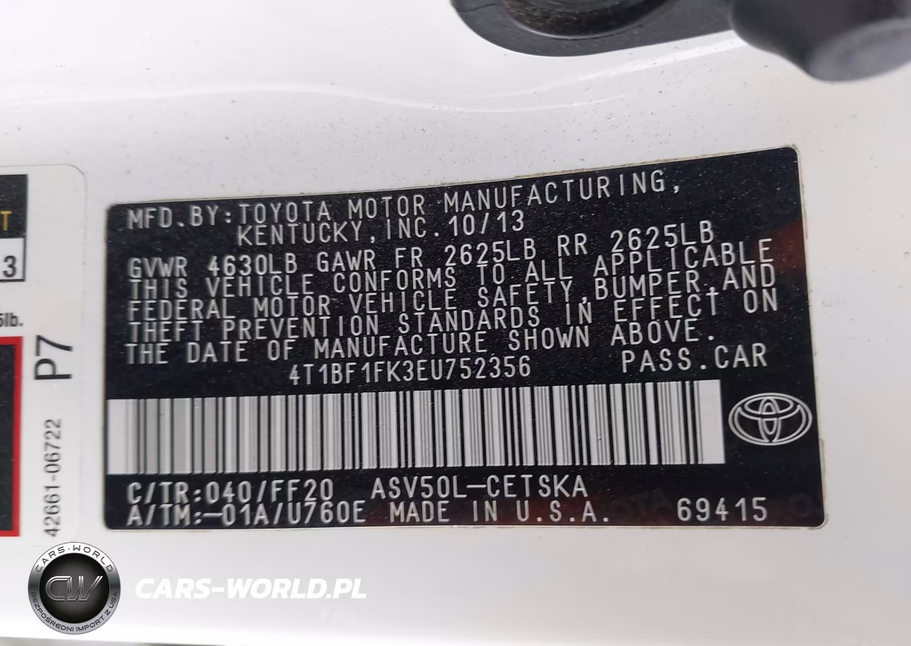 2014 Toyota Camry Se VIN:4T1BF1FK3EU752356 - 9