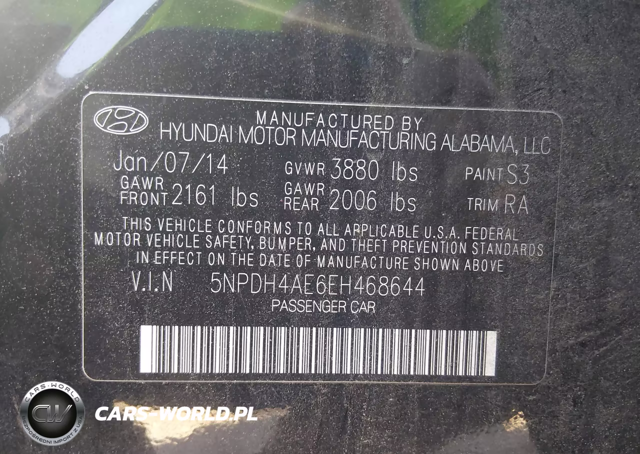 2014 Hyundai Elantra Se VIN:5NPDH4AE6EH468644 - 9