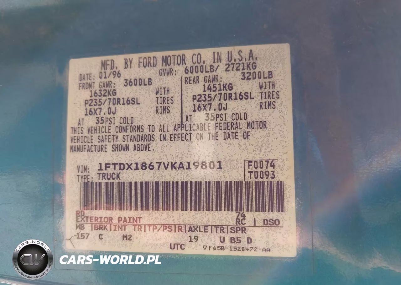 1997 Ford F-150 Lariat-Xl-Xlt VIN:1FTDX1867VKA19801 - 9
