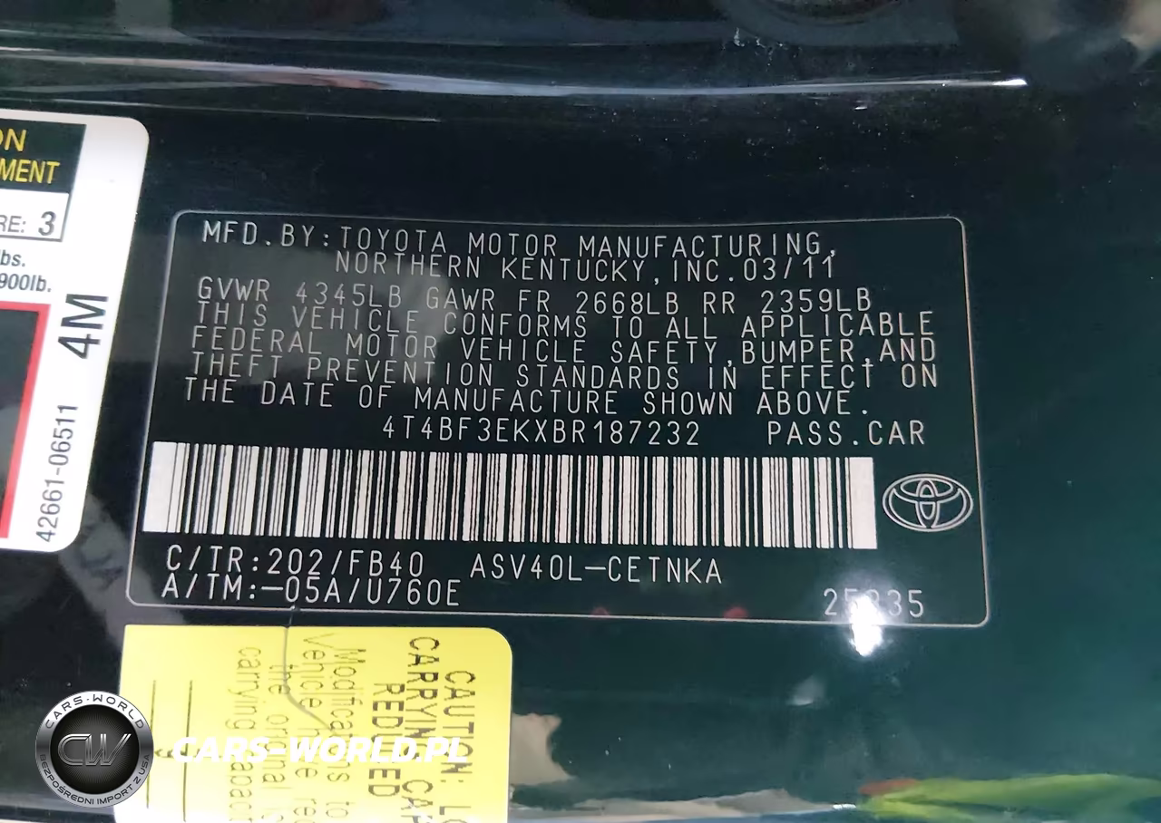 2011 Toyota Camry Le VIN:4T4BF3EKXBR187232 - 9