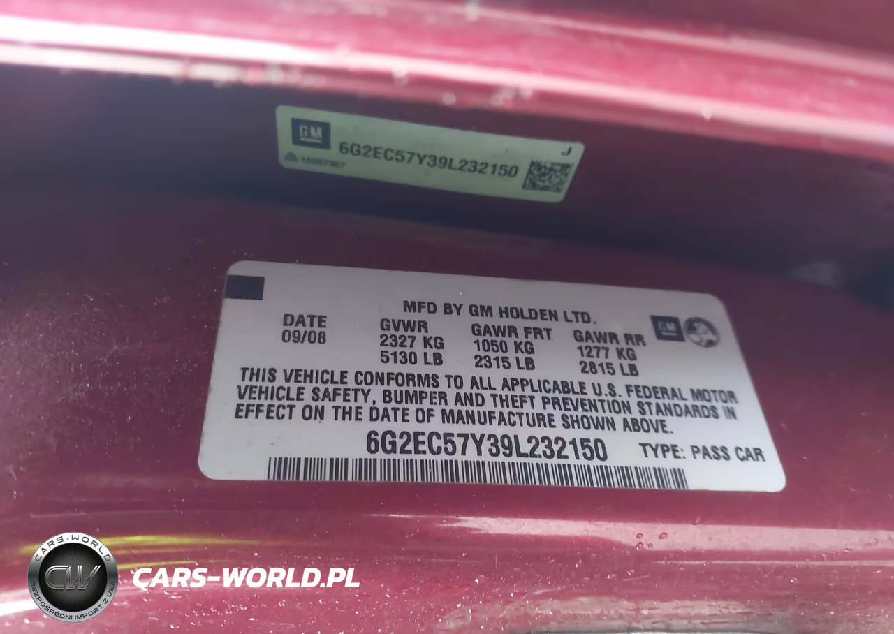 2009 Pontiac G8 Gt VIN:6G2EC57Y39L232150 - 9