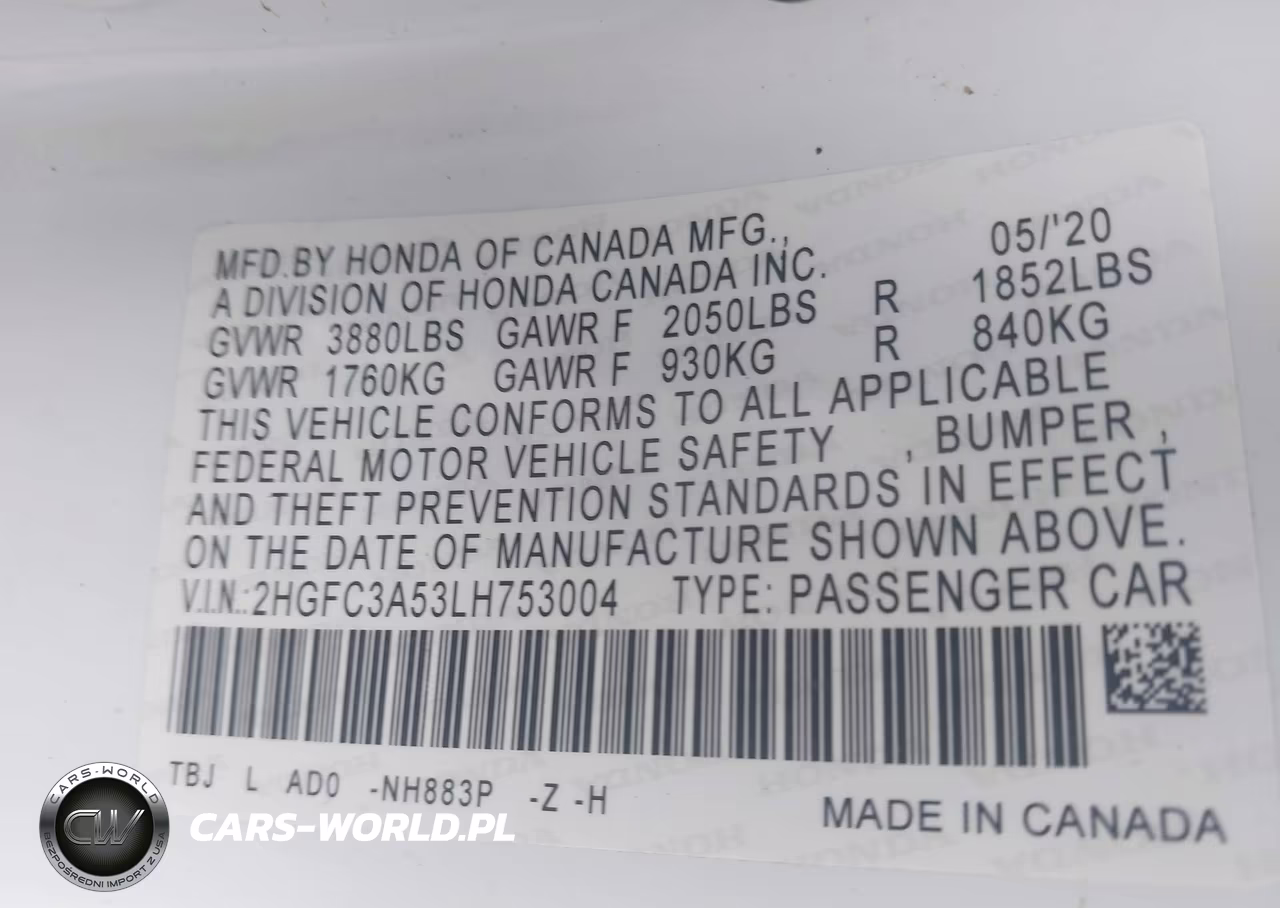2020 Honda Civic Si Coupe VIN:2HGFC3A53LH753004 - 9