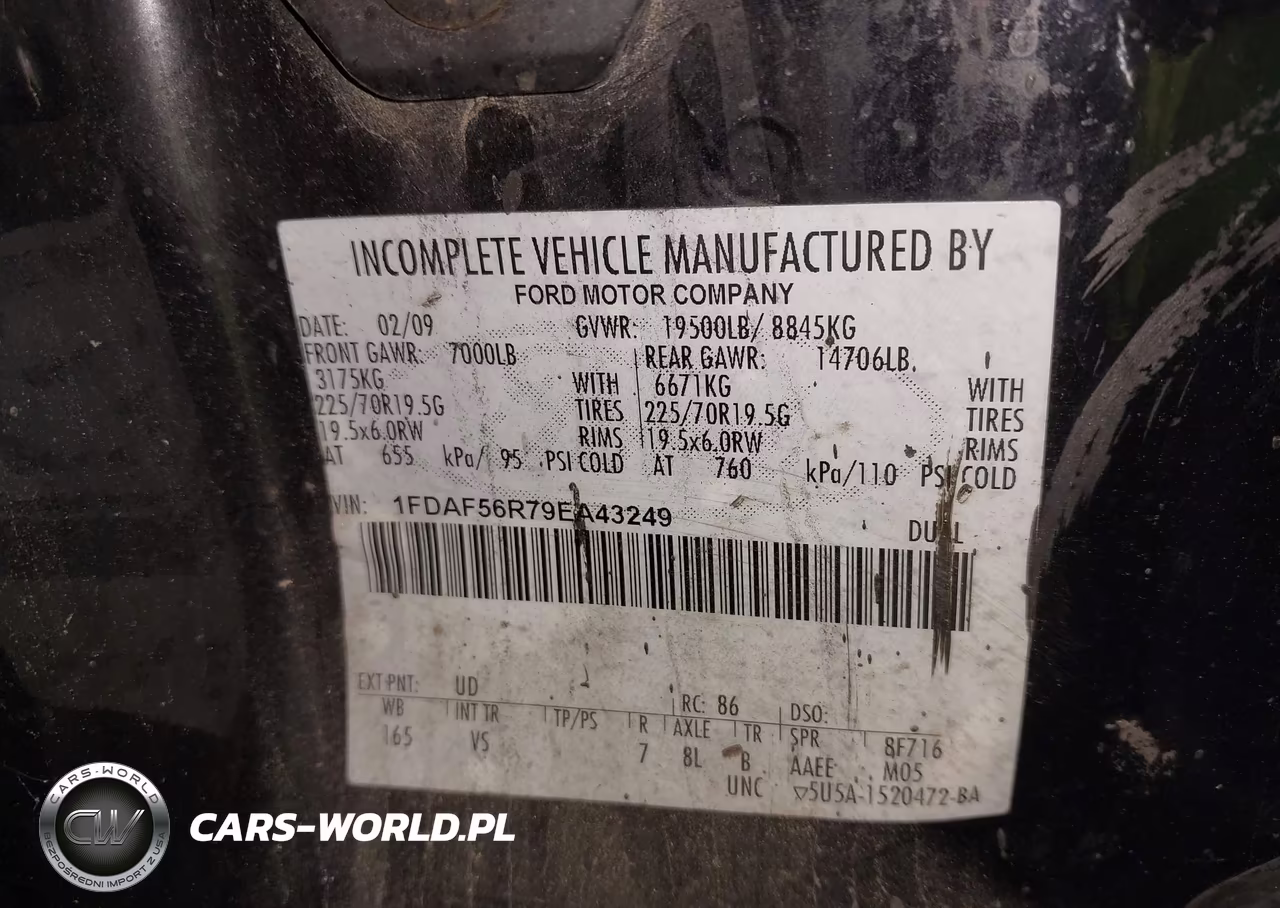 2009 Ford F-550 Chassis Xl-Xlt VIN:1FDAF56R79EA43249 - 9