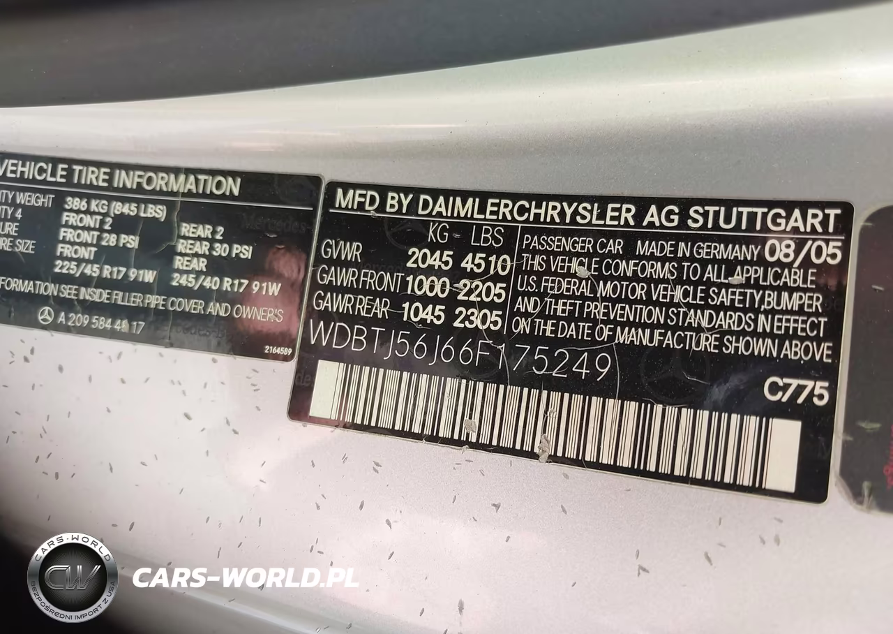 2006 Mercedes-Benz Clk 350 VIN:WDBTJ56J66F175249 - 9