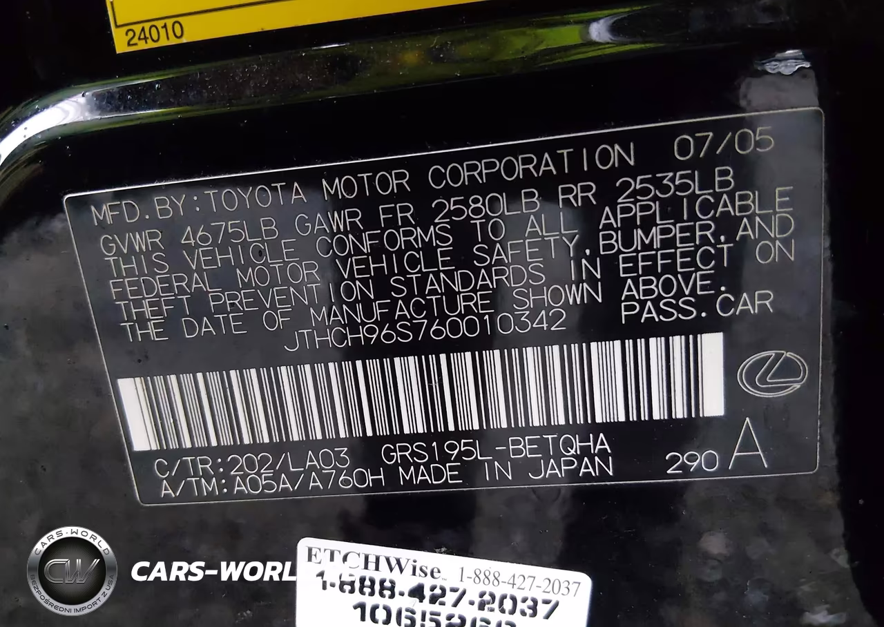 2006 Lexus Gs 300 VIN:JTHCH96S760010342 - 9