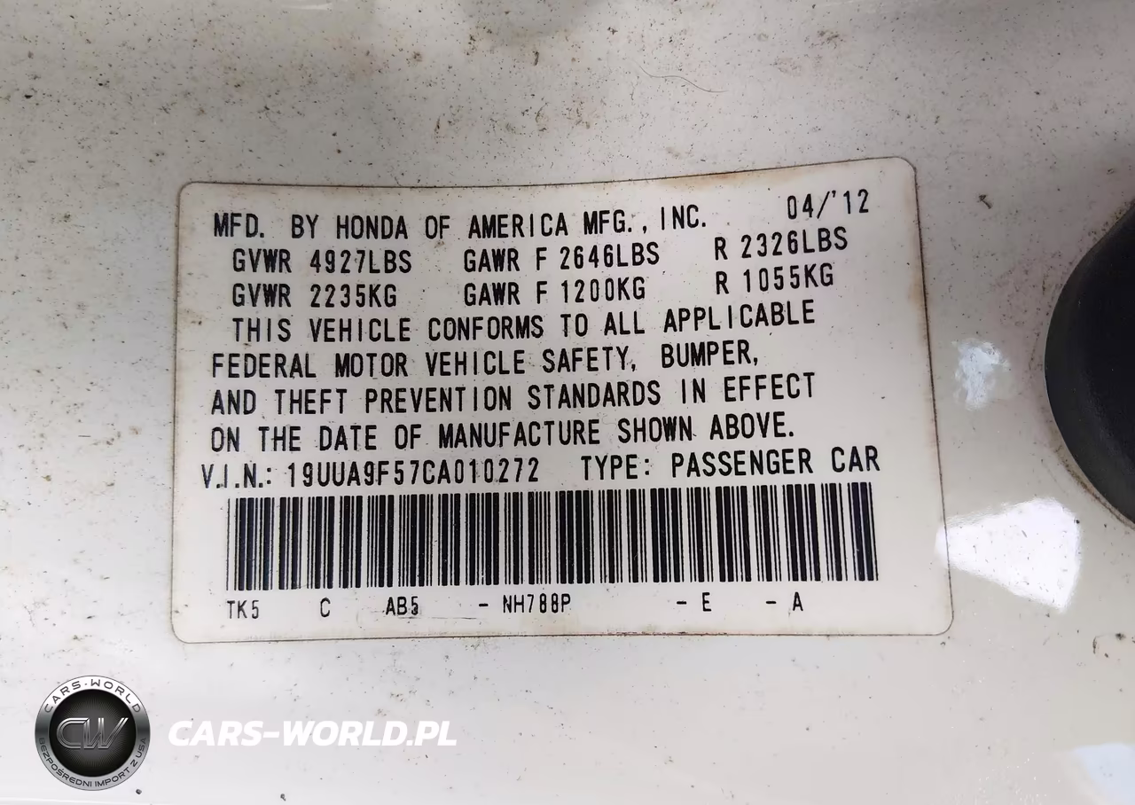 2012 Acura Tl 3.7 VIN:19UUA9F57CA010272 - 9