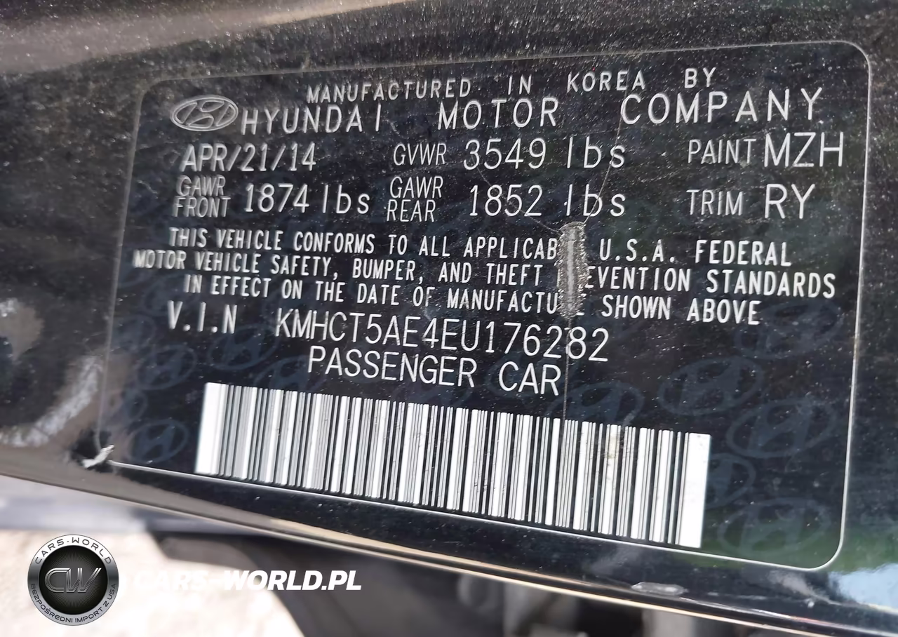 2014 Hyundai Accent Gs VIN:KMHCT5AE4EU176282 - 9