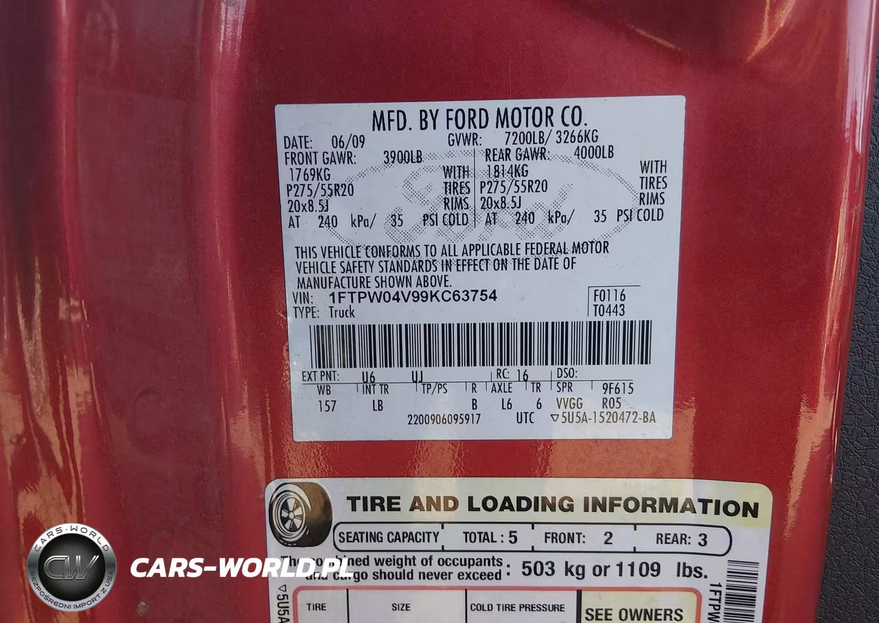 2009 Ford F-150 Fx4-Xlt VIN:1FTPW04V99KC63754 - 9