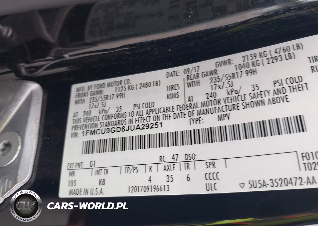 2018 Ford Escape Se VIN:1FMCU9GD8JUA29251 - 9