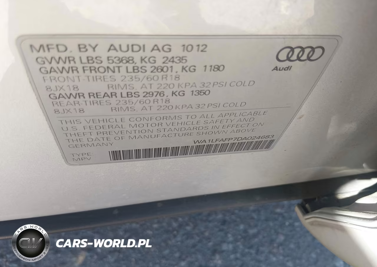 2013 Audi Q5 2.0T Premium VIN:WA1LFAFP7DA024683 - 9