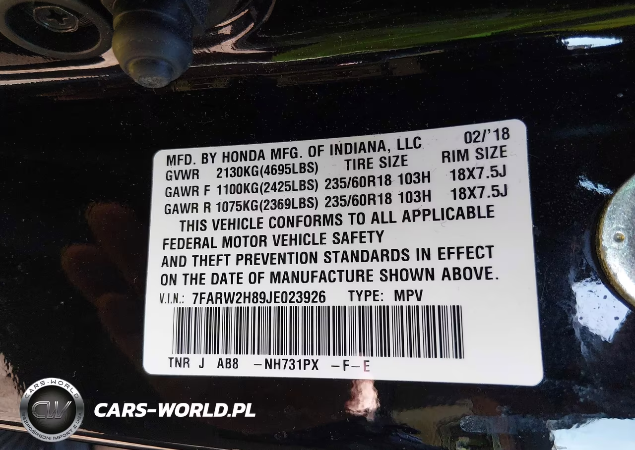 2018 Honda Cr-V VIN:7FARW2H89JE023926 - 9