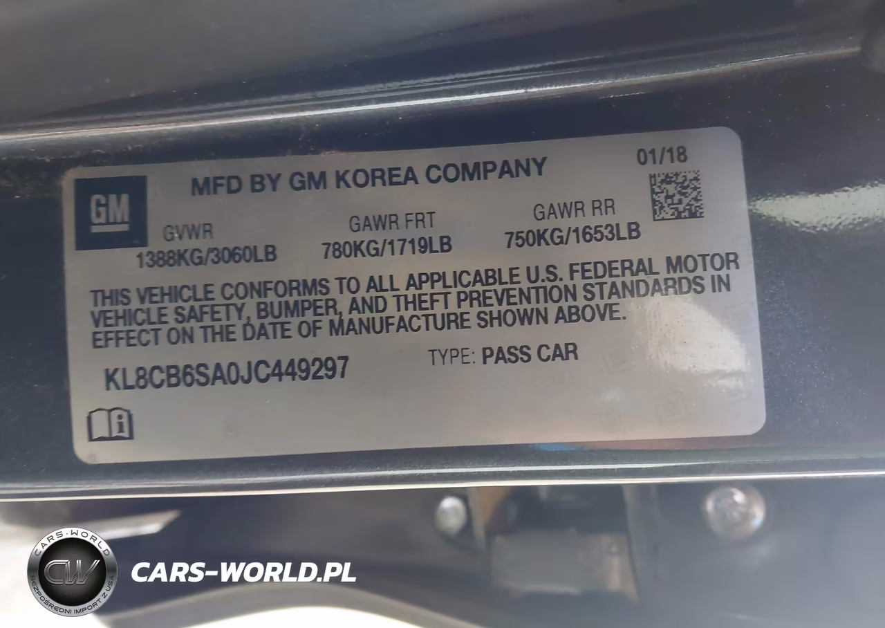 2018 Chevrolet Spark Ls Cvt VIN:KL8CB6SA0JC449297 - 9