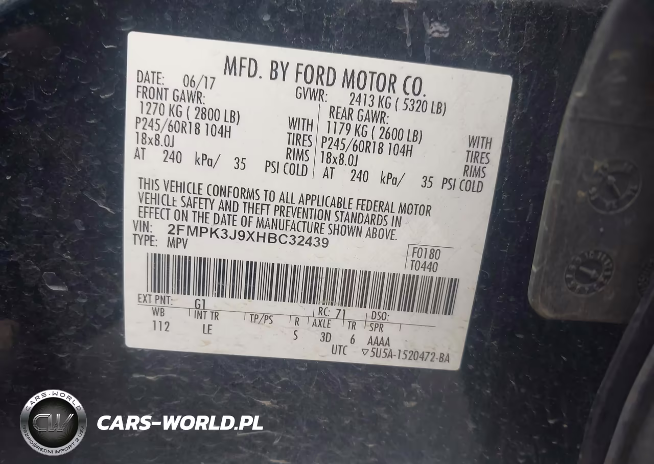 2017 Ford Edge Sel VIN:2FMPK3J9XHBC32439 - 9