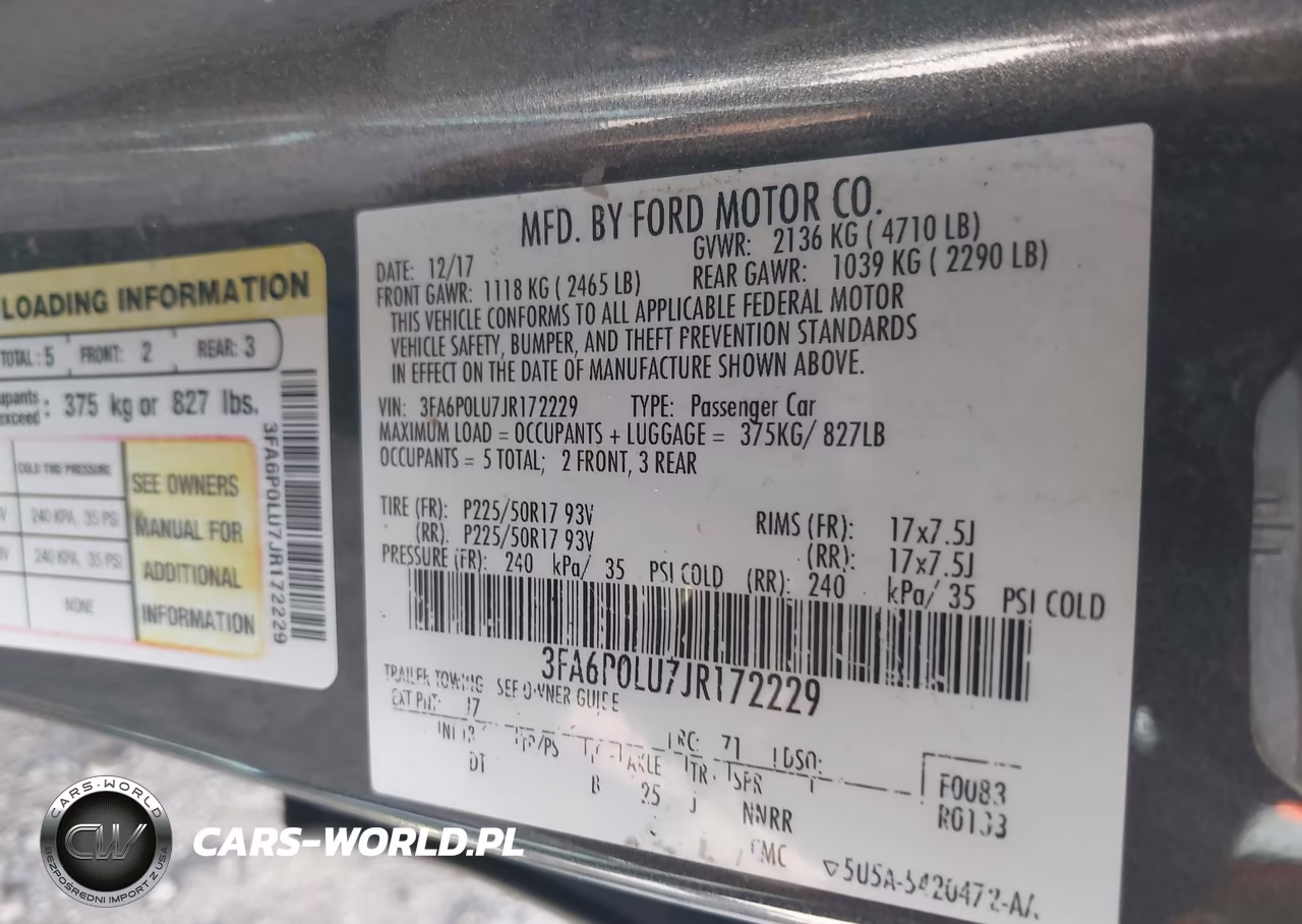 2018 Ford Fusion Hybrid Se VIN:3FA6P0LU7JR172229 - 9