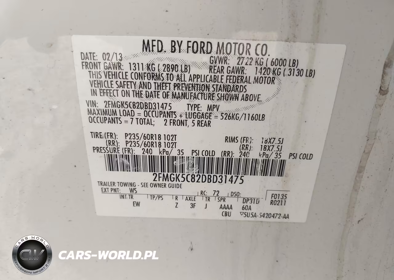 2013 Ford Flex Sel VIN:2FMGK5C82DBD31475 - 9