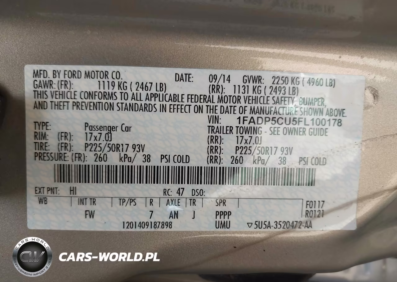 2015 Ford C-Max Energi Sel VIN:1FADP5CU5FL100178 - 9