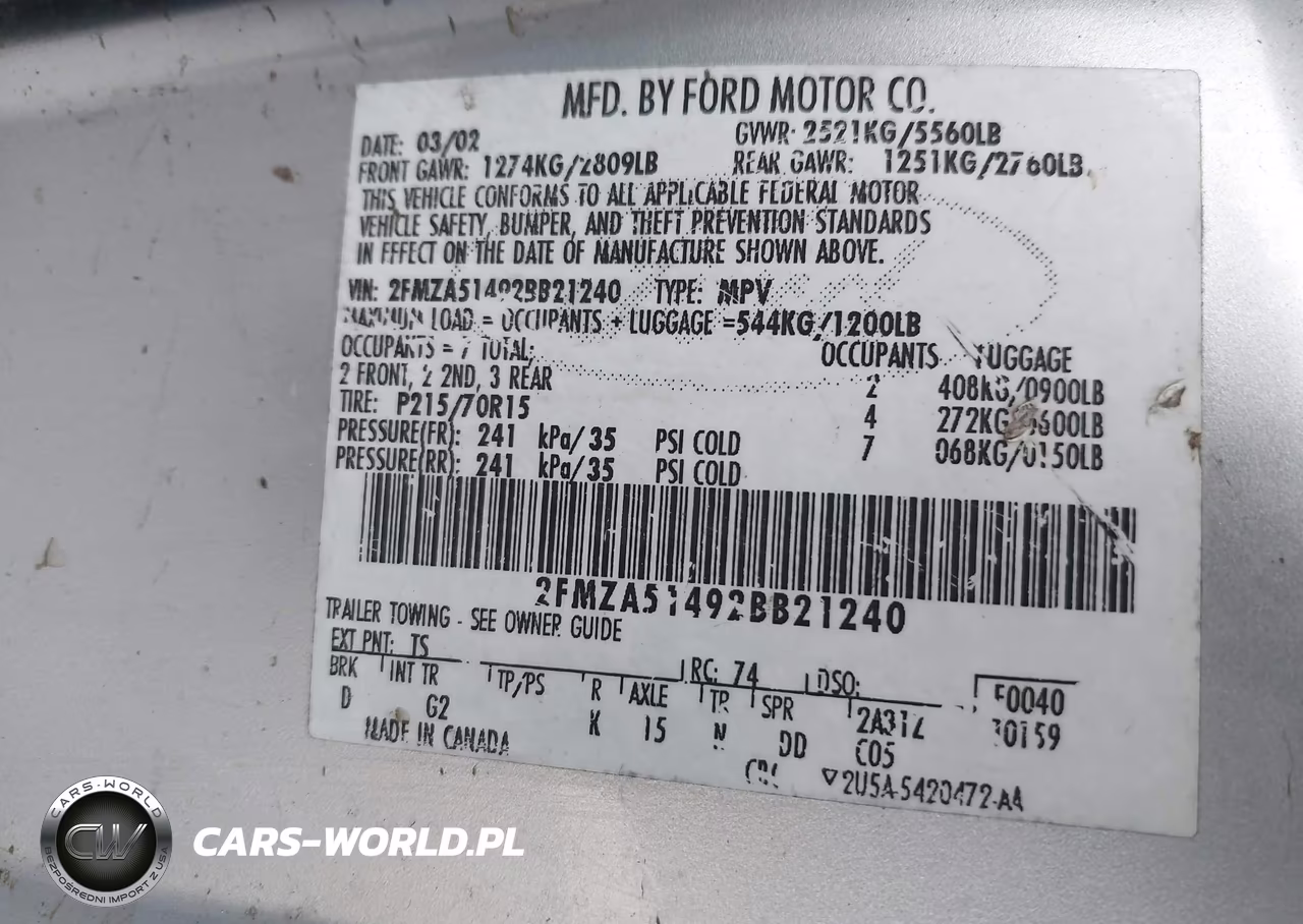 2002 Ford Windstar Lx VIN:2FMZA51492BB21240 - 9