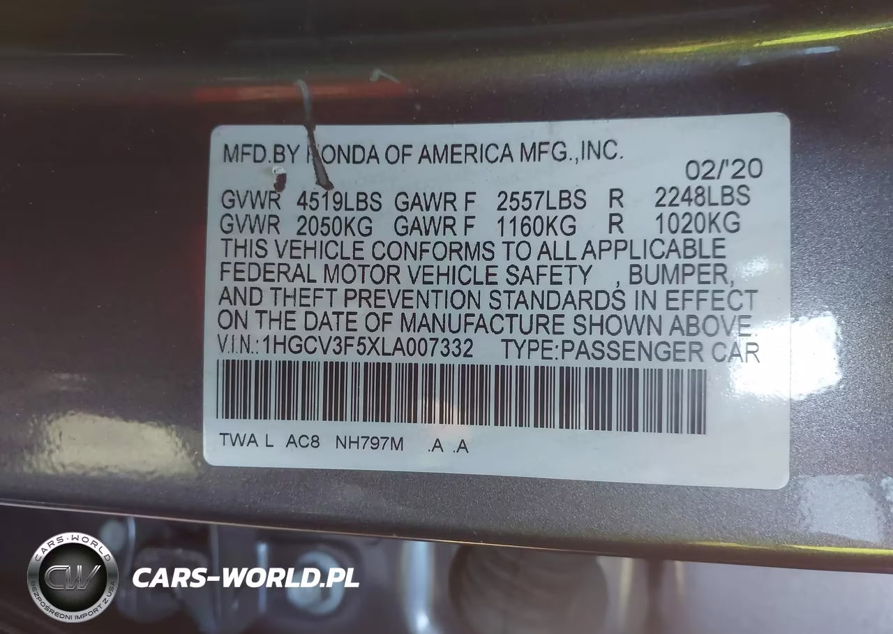 2020 Honda Accord Hybrid Ex-L VIN:1HGCV3F5XLA007332 - 9