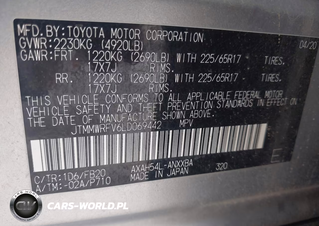 2020 Toyota Rav4 Hybrid Le VIN:JTMMWRFV6LD069442 - 9