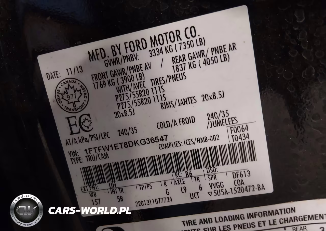 2013 Ford F-150 Fx4 VIN:1FTFW1ET8DKG36547 - 9