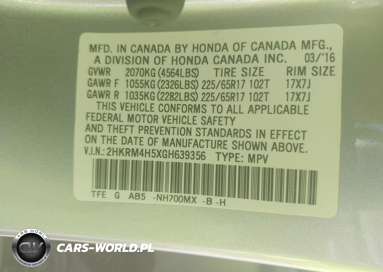 2016 Honda Cr-V Ex VIN:2HKRM4H5XGH639356 - 9