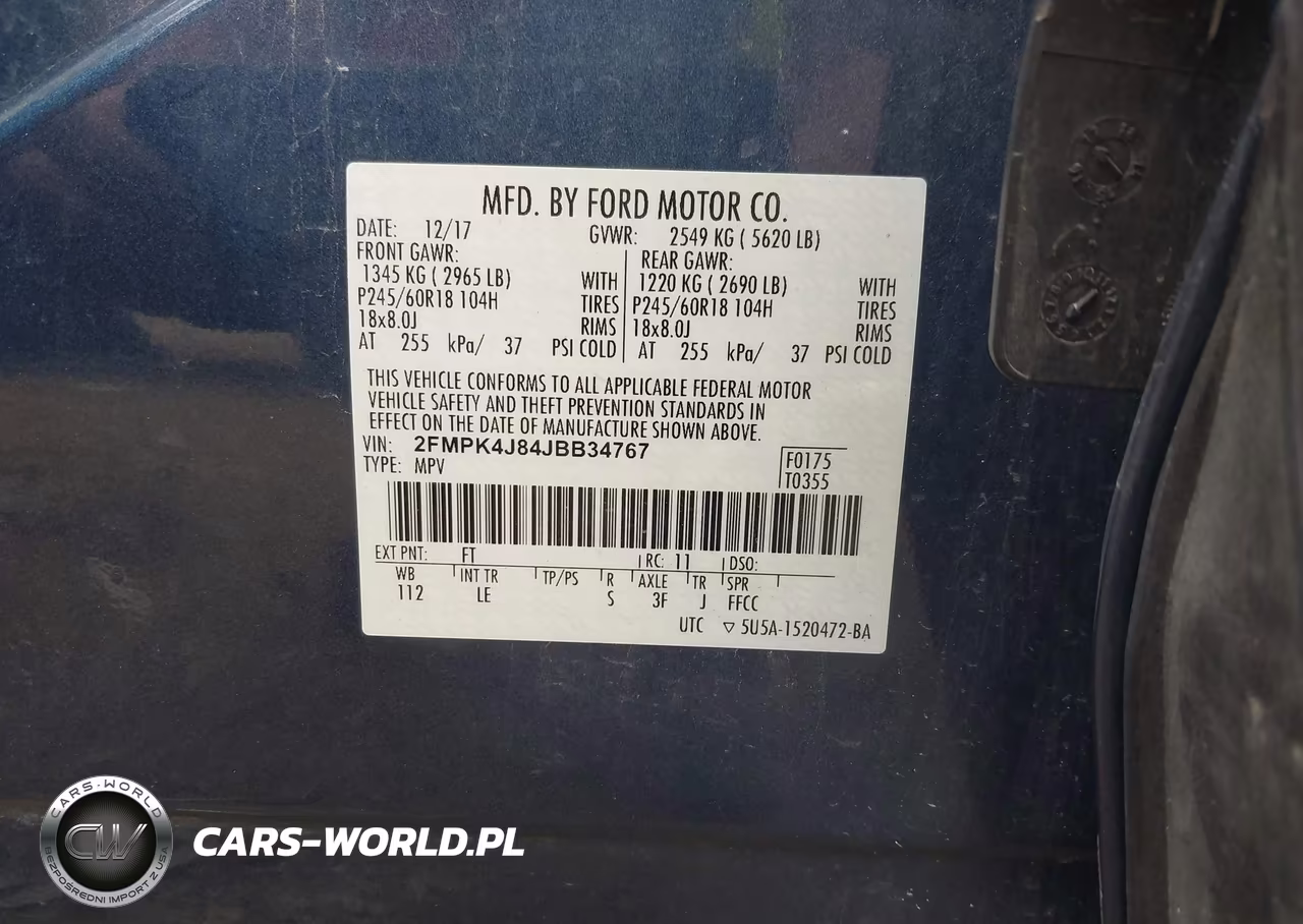 2018 Ford Edge Sel VIN:2FMPK4J84JBB34767 - 9
