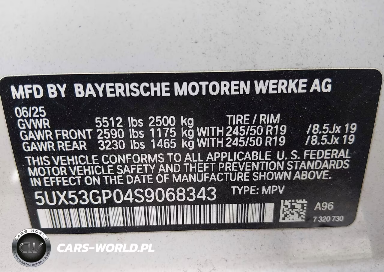 2025 BMW X3 30 xDrive VIN:5UX53GP04S9068343 - 9