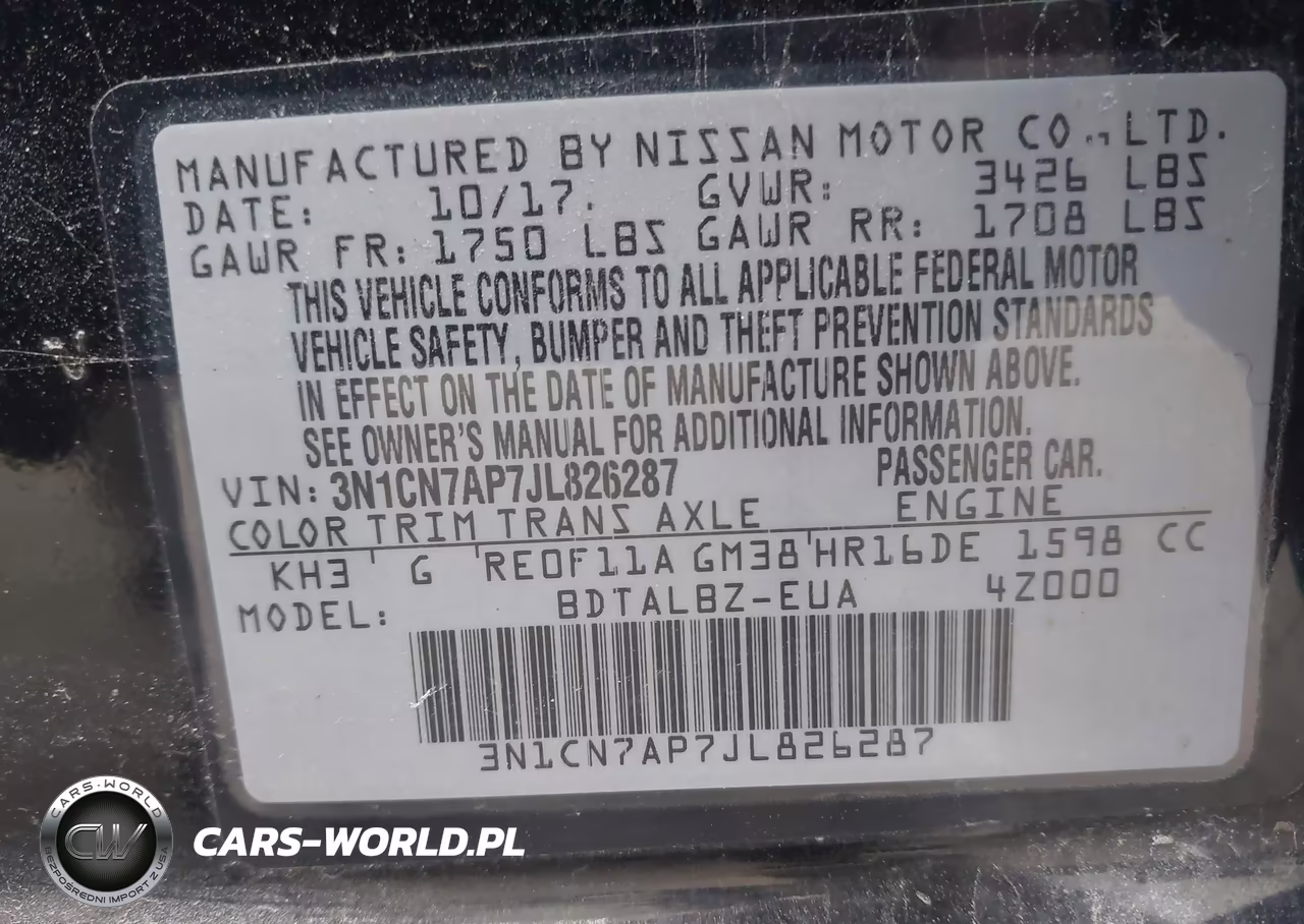 2018 Nissan Versa 1.6 Sv VIN:3N1CN7AP7JL826287 - 9