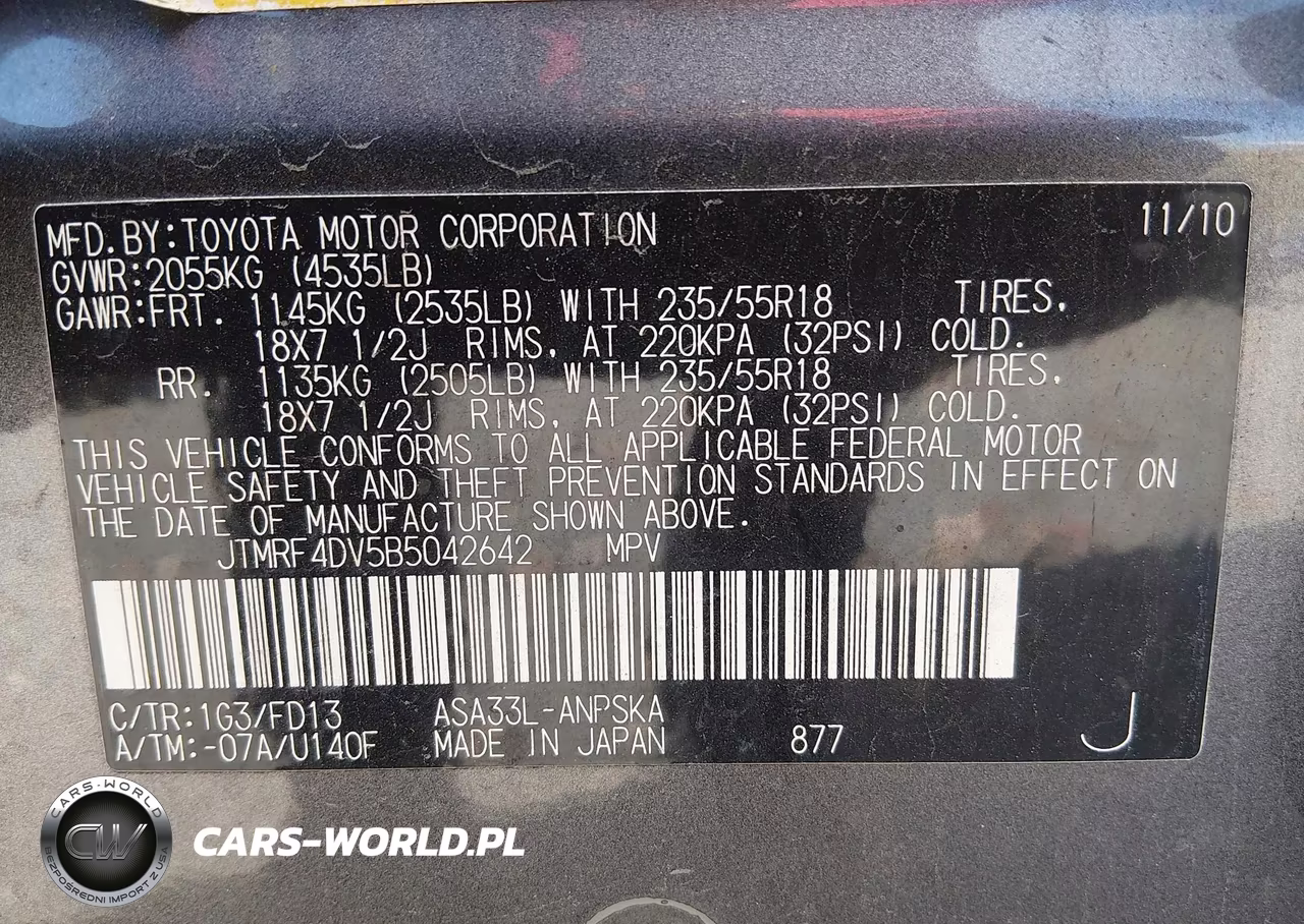 2011 Toyota Rav4 Sport VIN:JTMRF4DV5B5042642 - 9