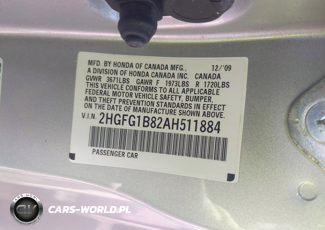 2010 Honda Civic Ex VIN:2HGFG1B82AH511884 - 9