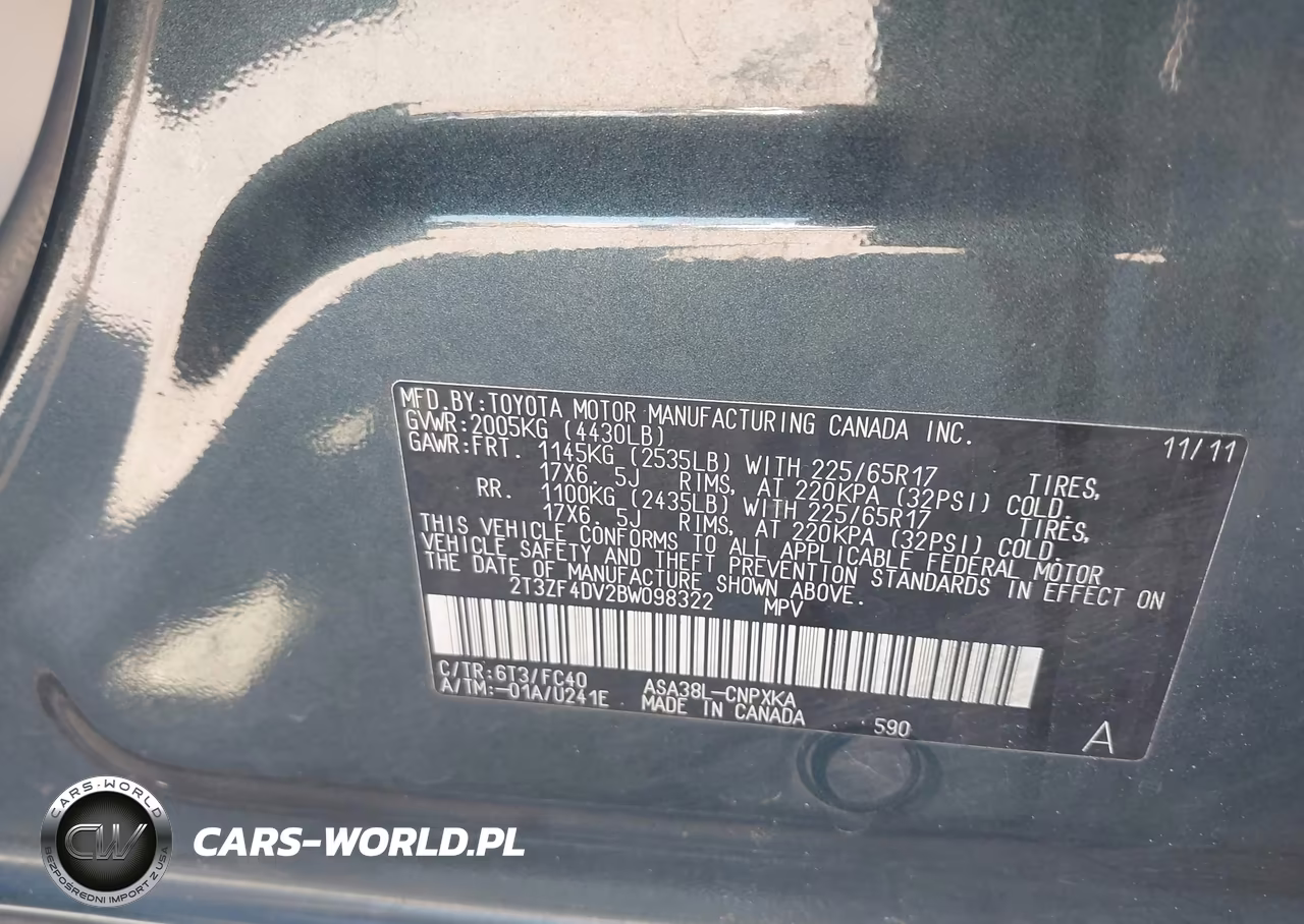 2011 Toyota Rav4 VIN:2T3ZF4DV2BW098322 - 9